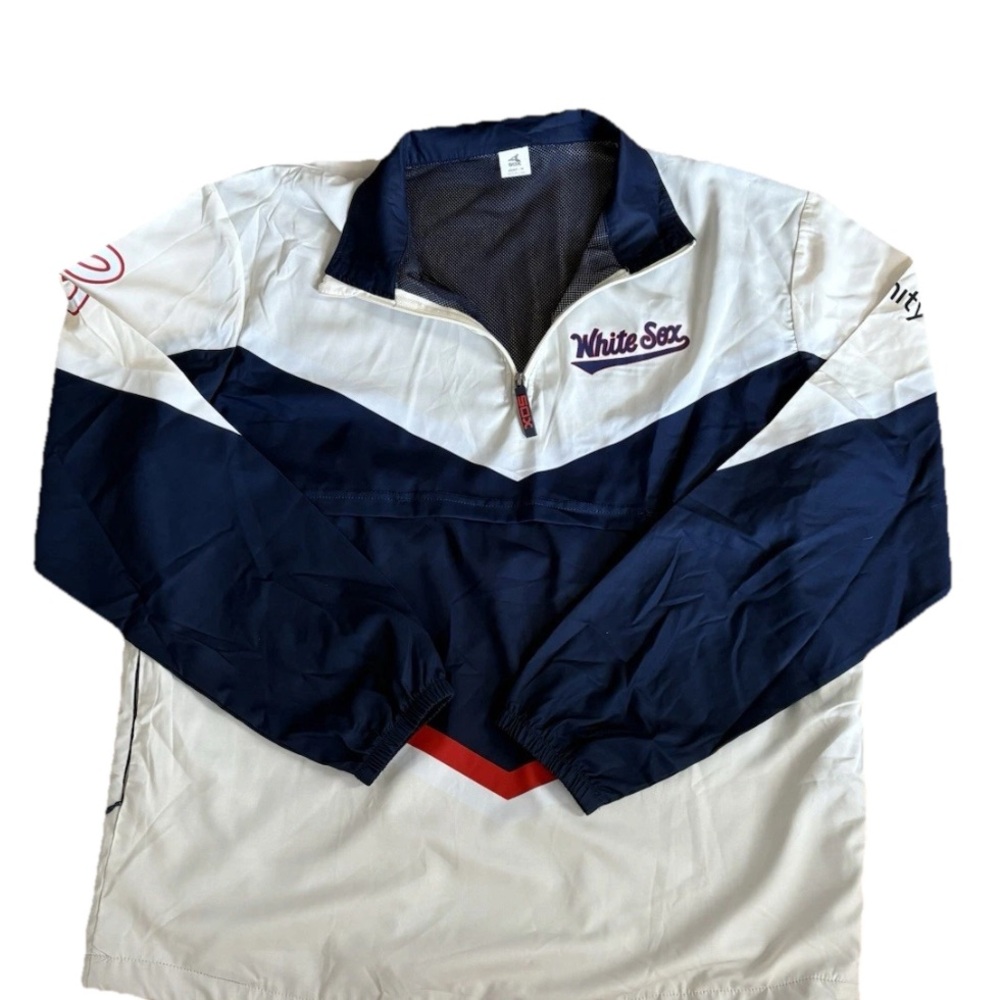Chicago White Sox 1/4 Zip Pullover Jacket Windbreaker Infinity Men Medium Lined